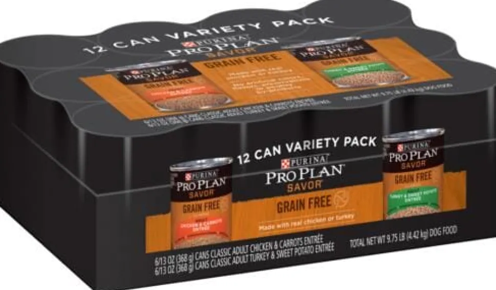 Purina Pro Plan Grain-Free Pate Savor Grain-Free Chicken & Turkey Entrees Wet Dog Food Variety Pack