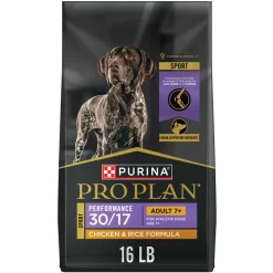 Purina Pro Plan Performance 30/17 Chicken and Rice Formula Adult 7+ Dry Dog Food - 16 Lbs