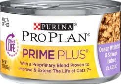 Purina Pro Plan Prime Plus Grain-Free Classic Whitefish and Salmon 7+ Senior Adult Canned Cat Food - 3 Oz - Case of 24
