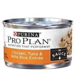 Purina Pro Plan Savor Adult Chicken, Tuna & Wild Rice in Sauce Entree Canned Cat Food