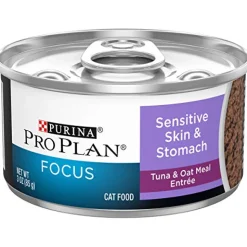 Purina Pro Plan Sensitive Skin and Stomach Turkey and Oatmeal Canned Cat Food - 3 Oz - Case of 24
