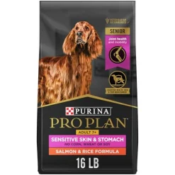 Purina Pro Plan Sensitive Skin and Stomach Salmon and Rice 7+ Senior Adult Dry Dog Food - 4 Lbs - Case of 6