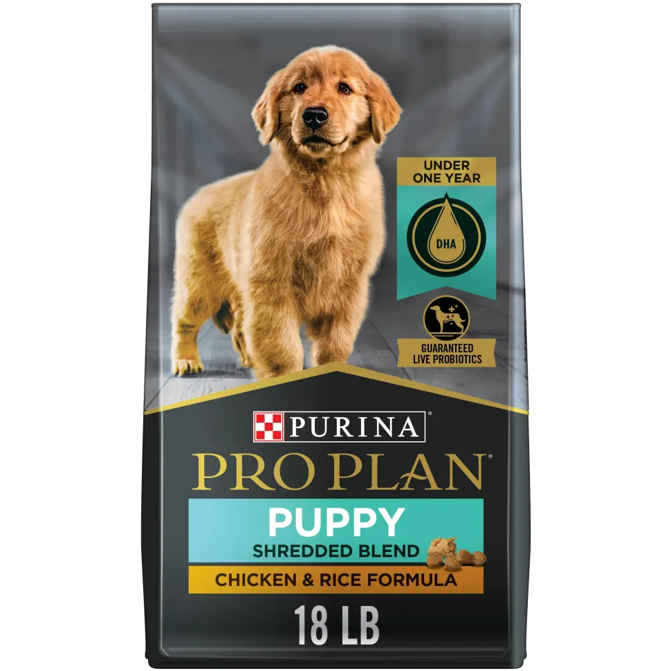 Purina Pro Plan Shredded Blend Chicken and Rice Puppy Formula Dry Dog Food - 18 Lbs