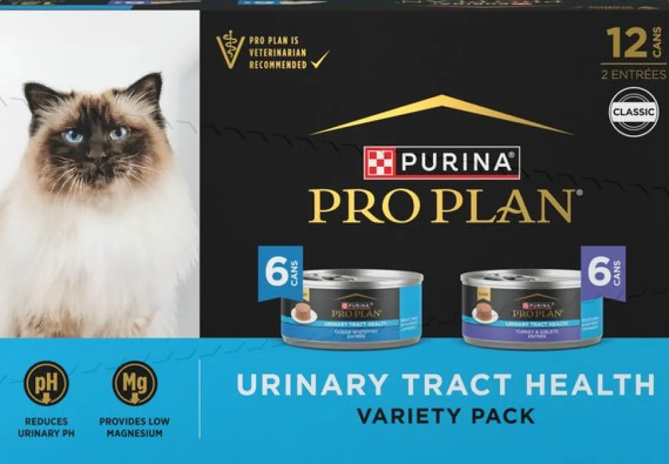 Purina Pro Plan Urinary Tract Health Turkey Giblets and Whitefish Entrée Canned Cat Food - Variety Pack - 5.5 Oz - Case of 12 - 2 Pack