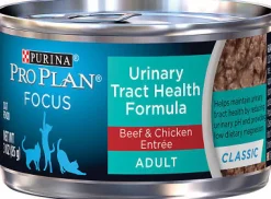 Purina Pro Plan Urinary Tract Health Classic Beef and Chicken Entrée Canned Cat Food - 3 Oz - Case of 24