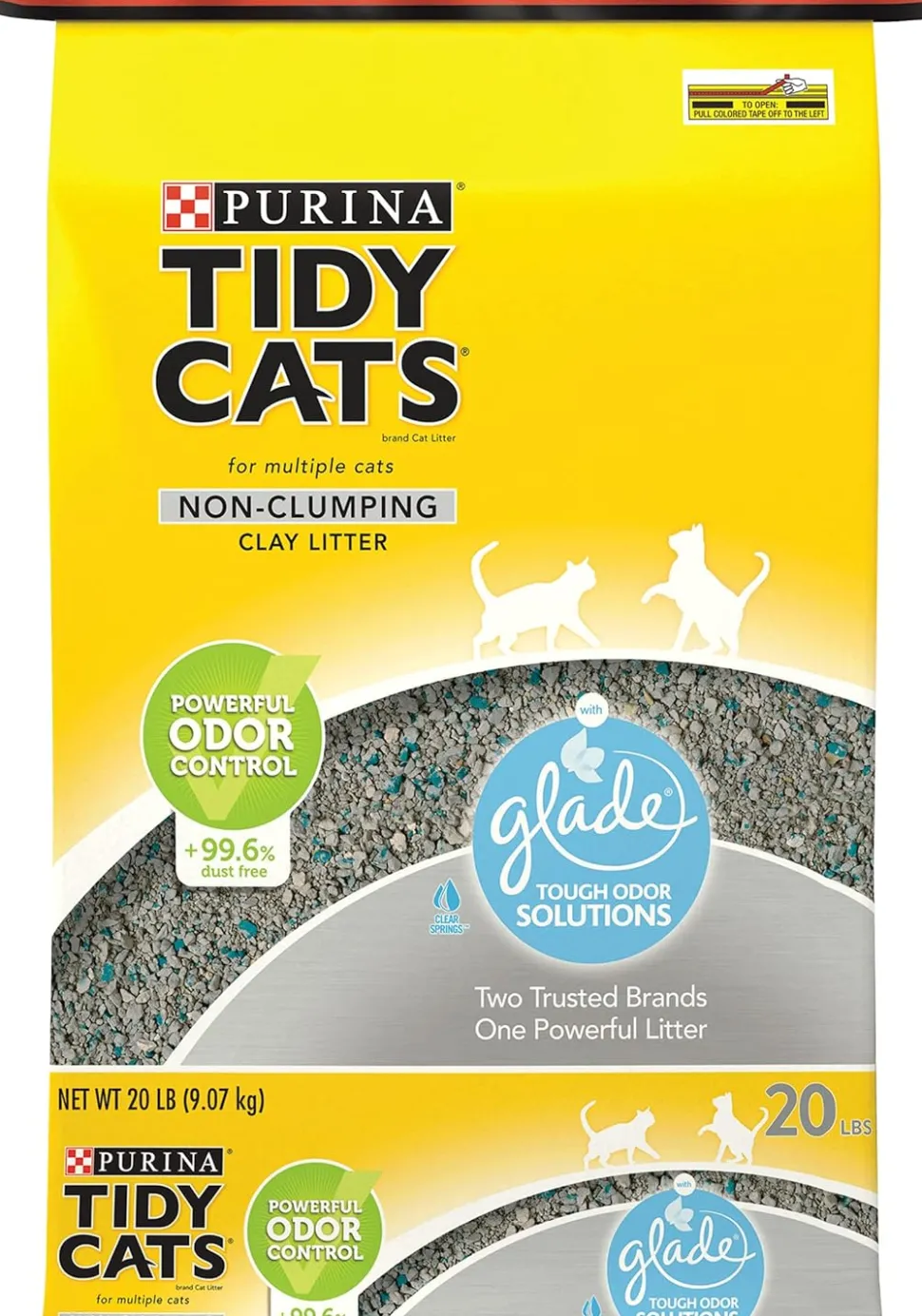 Purina Tidy Cats Glade Tough-Odor Solutions Non-Clumping Clay Cat Litter - 20 Lbs