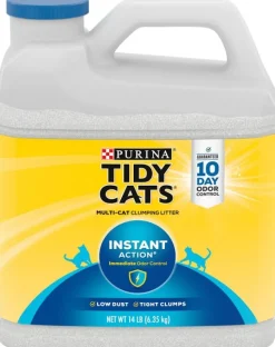 Purina Tidy Cats Iinstant Action Low-Dust Clumping Odor Control Clay Multi-Cat Litter - 14 Lbs - Case of 3