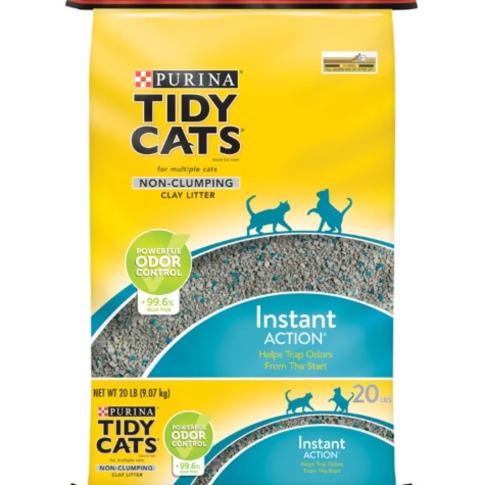 Purina Tidy Cats Instant Action Low-Dust Non-Clumping Odor Control Clay Multi-Cat Litter - 20 Lbs