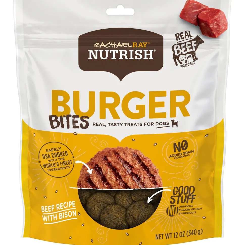 Rachael Ray Nutrish Burger Bites Beef and Bison Soft and Chewy Dog Treats - 12 Oz