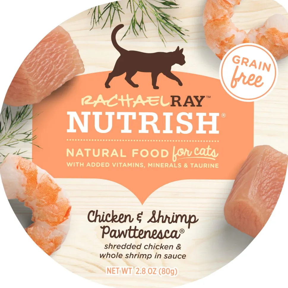 Rachael Ray Nutrish Grain-Free Chicken and Shrimp Pawttenesca Wet Cat Food Trays - 2.8 Oz - Case of 12