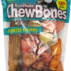 Rawhide Express Beefhide Chew Bones Assorted Flavor Natural Dog Chews - Value Pack - 2 Lbs