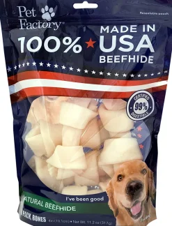Rawhide Express Knot Bone Natural Dog Chews - 4-5" Inches - 25 Pieces