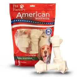 Rawhide Express Premium Knot Bones Natural Dog Chews - 6-7" Inches - 12 Pieces