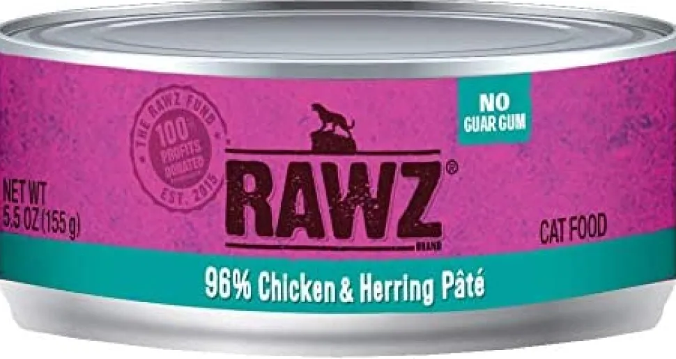 Rawz 96% Chicken & Herring Pate Canned Cat Food - 5.5 oz - Case of 24