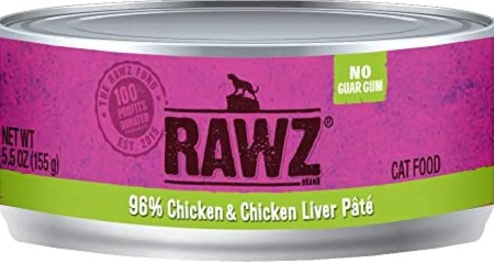 Rawz 96% Chicken & Liver Pate Canned Cat Food - 5.5 oz - Case of 24