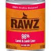 Rawz 96% Lamb & Lamb Liver Pate Canned Dog Food - 12.5 oz - Case of 12