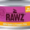 Rawz 96% Rabbit & Pumpkin Pate Canned Cat Food - 5.5 oz - Case of 24