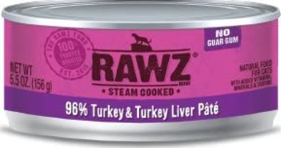 Rawz 96% Turkey & Liver Pate Canned Cat Food - 5.5 oz - Case of 24