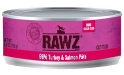 Rawz 96% Turkey & Salmon Pate Canned Cat Food - 5.5 oz - Case of 24