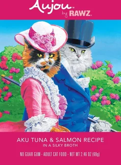 Rawz Aujou Aku Tuna & Salmon Pouch Shredded Wet Cat Food - 2.46 oz - Case of 8