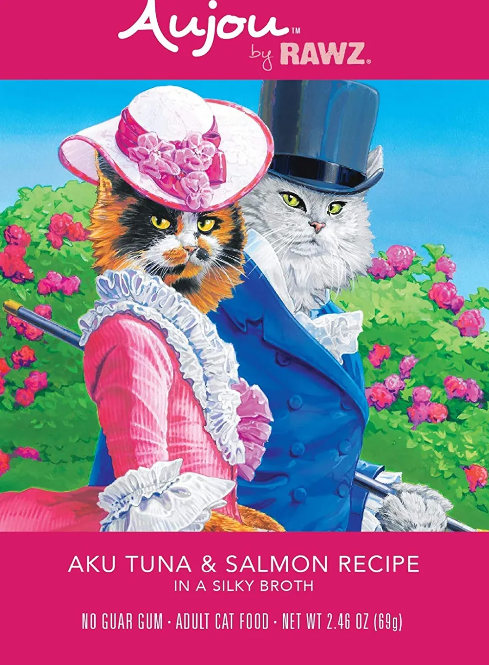 Rawz Aujou Aku Tuna & Salmon Pouch Shredded Wet Cat Food - 2.46 oz - Case of 8