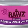 Rawz Shredded Chicken & Chicken Liver Canned Cat Food - 5.5 oz - Case of 24