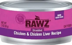 Rawz Shredded Chicken & Chicken Liver Canned Cat Food - 3 oz - Case of 18