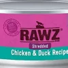 Rawz Shredded Chicken & Duck Canned Cat Food - 5.5 oz - Case of 24