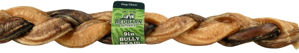 Red Barn Bully Stick Braided Natural Dog Chews - 9 Inches - 35 Count