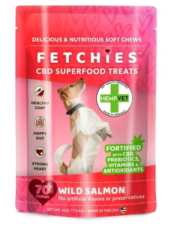 Reilly's Hempvet Fetchies CBD Superfood Salmon Soft and Chewy Dog Treats - 4 Oz