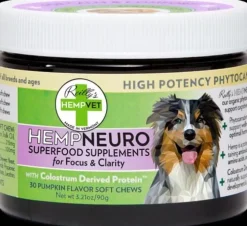 Reilly's Hempvet HempNeuro with CBD and Colustrum Calming and Cognitive Soft Chew Dog Supplements - 30 Count