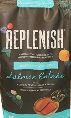 Replenish Grain-Free with Active 8 Dry Dog Food - Salmon - 24 Lbs