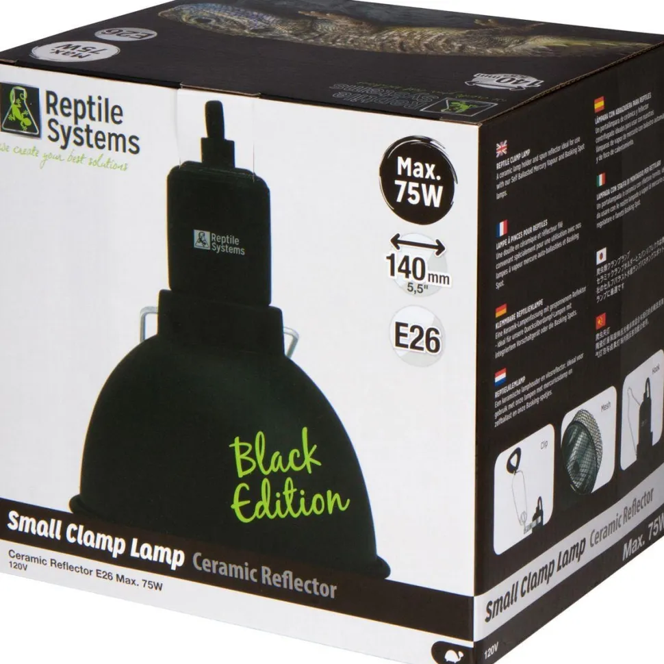 Reptile Systems Clamp Lamp Reflective Black - 75 Watt