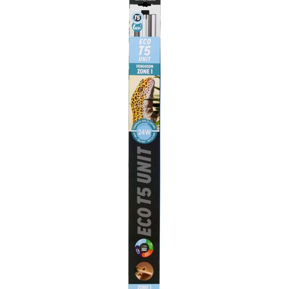 Reptile Systems PRO T5 GEN2 Zone 1 Reptile Lighting - Black - 24 Watt