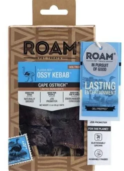 Roam Ossy Kebab (rib with ostrich meat) Dog Natural Chews - 2 ct Box
