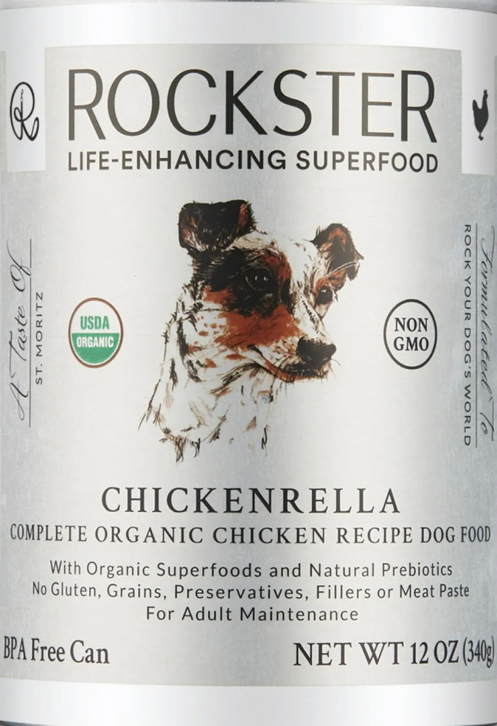 Rockster Chickenrella Premium Chicken Organic Canned Dog Food - 12 Oz - Case of 12