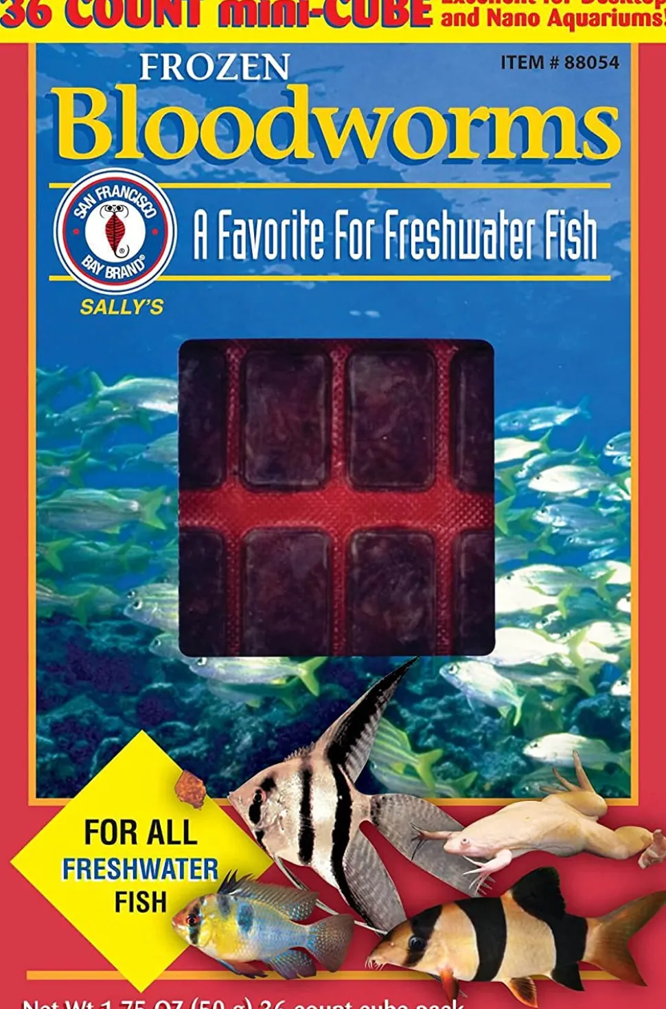 San Francisco Bay Brand Frozen Bloodworms - 36 Cubes - 1.75 oz