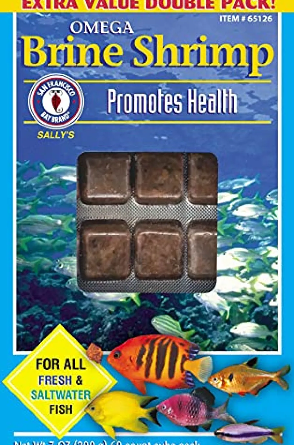 San Francisco Bay Brand Frozen Omega Brine Shrimp - 60 Cubes - 7 oz