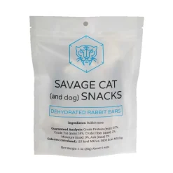 Savage Dog and Cat Dehydrated Treats Rabbit Ears - 1 Oz