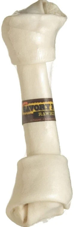 Savory Prime Supreme Knotted Rawhide Bones Bulk Natural - 9-10 in