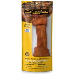 Savory Prime Supreme Knotted Rawhide Bones Bagged Beef - 10 in