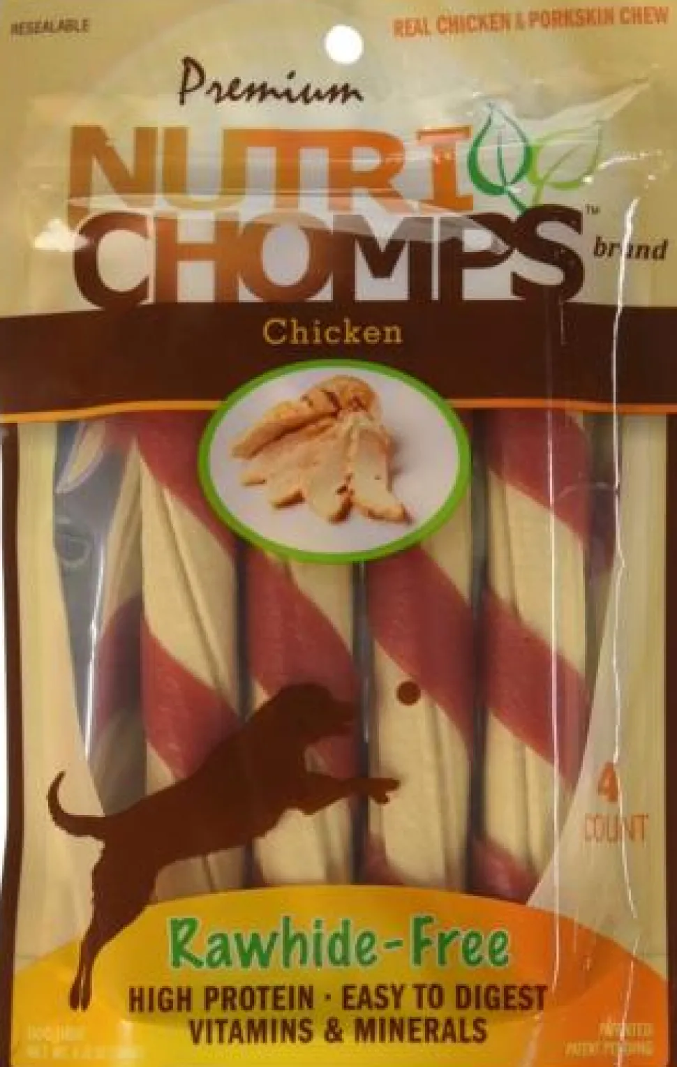 Scott Pet Nutri-Chomps Rawhide-Free Twists Wrapped in Chicken Natural Dog Chew Treats - 4 Count