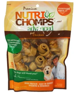 Scott Pet Nutri-Chomps Rawhide-Free Advanced Knots Wrapped in Chicken Natural Dog Chew Treats - 2.5" Inches - 12 Count