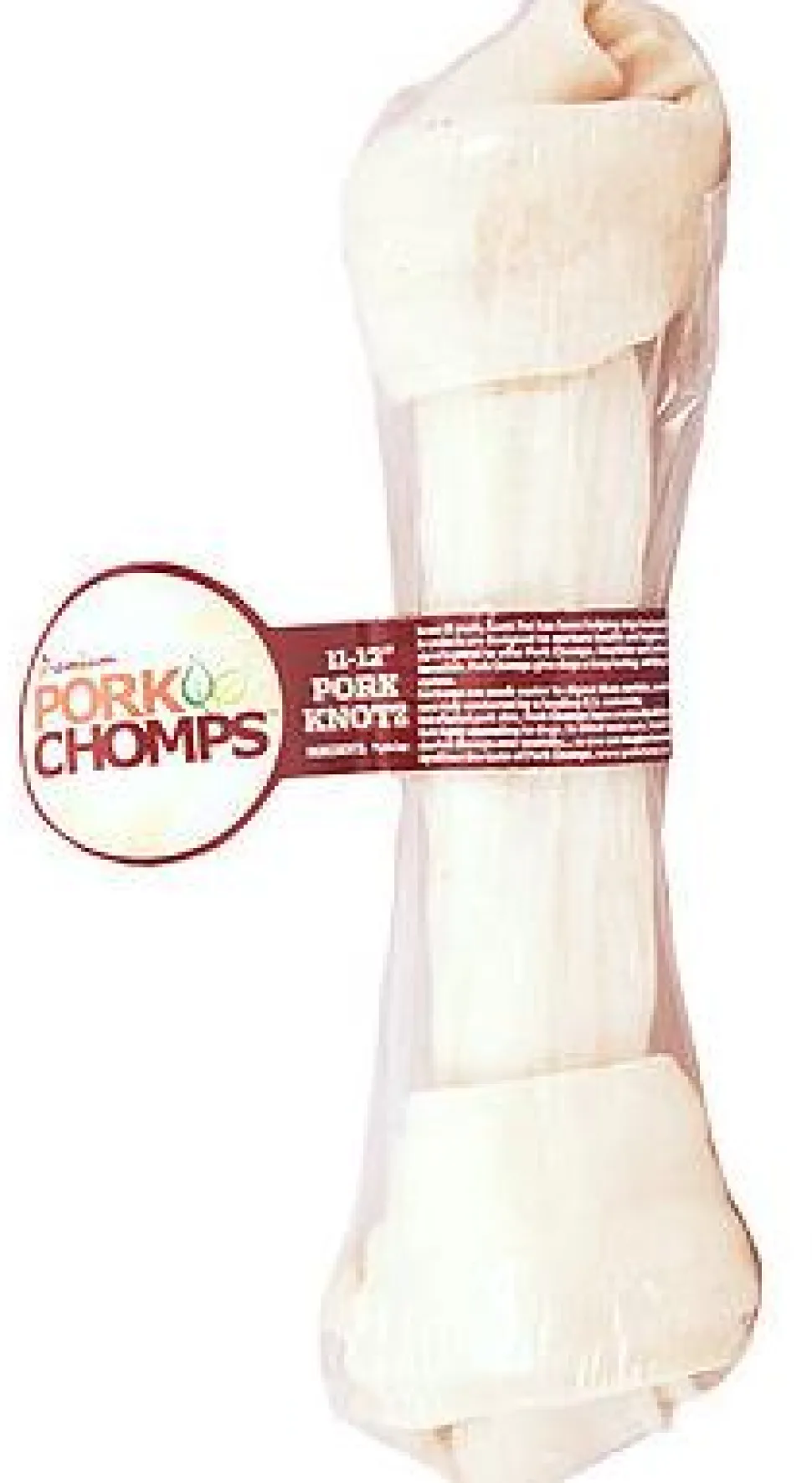 Scott Pet Pork-Chomps Pork Skin Baked Knotted Bone Natural Dog Chew Treat - 11-12" Inches