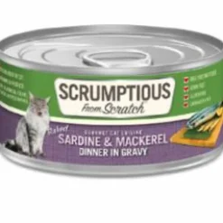 Scrumptious Cat Sardine Mackerel Gravy Canned Cat Food - 2.8 Oz - Case of 12