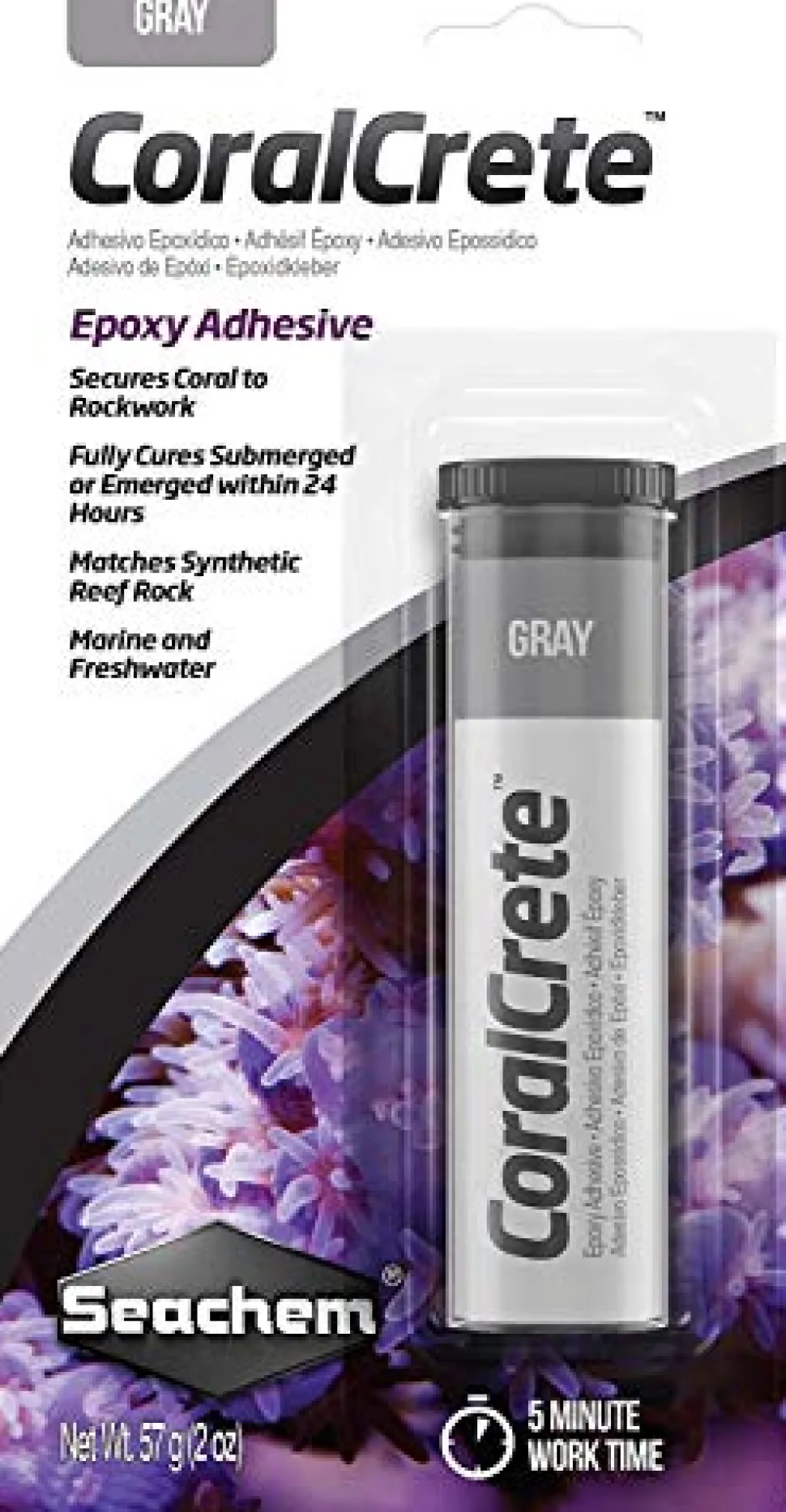 Seachem CoralCrete Epoxy Adhesive - Gray - 57 g