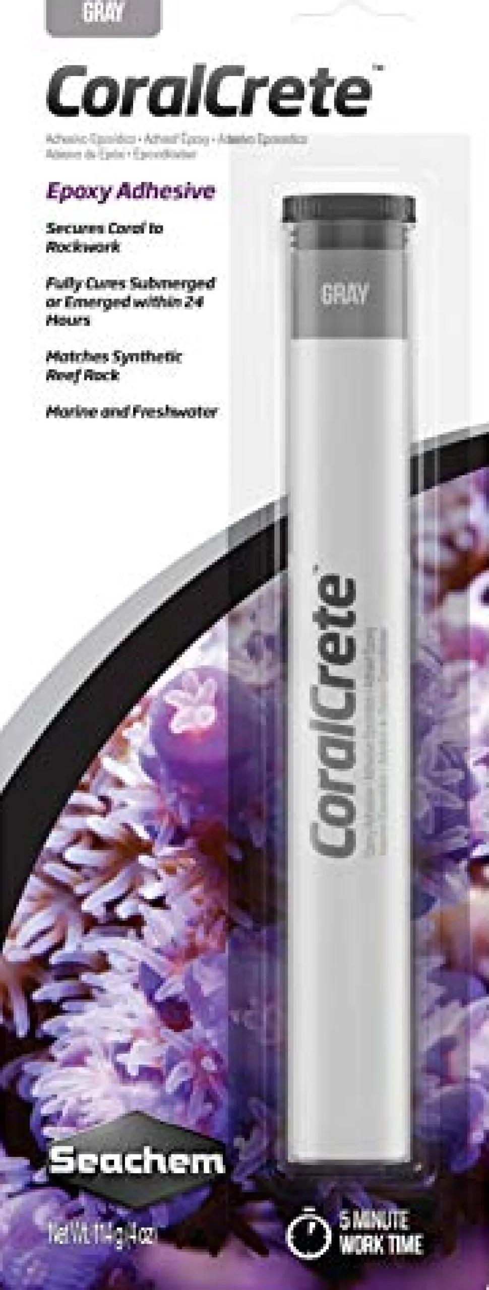 Seachem CoralCrete Epoxy Adhesive - Gray - 114 g