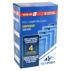 Seapora Rite-Fit E Cartridges for Emperor&reg; Power Filters - 280/400 - 4 pk