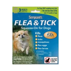 Sergeant's Flea & Tick Squeeze-On for Dogs - 7 - 33 Lbs - 3 Count