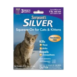 Sergeant's Flea and Tick Silver Squeeze On for Cats Over 5 Lbs - 3 Count